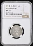 London Coins : A191 : Lot 914 : China - Fukien 20 Centa (1912-13) L&M 301 NGC MS62