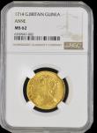 London Coins : A192 : Lot 1078 : Guinea 1714 Queen Anne S.3574 in a NGC holder and graded MS62 and seldom offered in this choice grad...