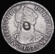 London Coins : A192 : Lot 1092 : Half Dollar George III with Oval Countermark on Bolivia Potosi 4 Reales 1778 VF with a pleasant even...