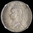 London Coins : A192 : Lot 1208 : Halfcrown 1887 Jubilee Head ESC 719, Bull 2771, Choice Unc with a lovely tone, in an NGC holder and ...