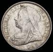 London Coins : A192 : Lot 1219 : Halfcrown 1897 ESC 731, Bull 2783 UNC or near so with a pleasing peripheral gold toning