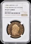 London Coins : A192 : Lot 1263 : Halfpenny 1788 Pattern by Droz in Brown Gilt Peck 966 NGC P63 + CAMEO and a very eye catching piece ...