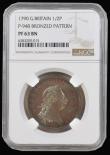 London Coins : A192 : Lot 1264 : Halfpenny 1790 Droz Bronzed Pattern Peck 948 a choice example and graded PF63BN by NGC