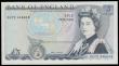 London Coins : A192 : Lot 128 : ERROR - Five Pounds Duke of Wellington B343a issued 1980 without signature, series DU72 446645, AU-U...