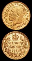 London Coins : A192 : Lot 1286 : Halfpenny 1901 Lustrous Unc and Third Farthing 1913 Lustrous Unc with multiple toning spots