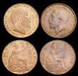 London Coins : A192 : Lot 1319 : Pennies (2) & Halfpenny  (1) 1908 Freeman 166 dies 2+D, UNC or very near so with minor cabinet f...