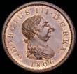 London Coins : A192 : Lot 1334 : Penny 1806 Incuse Curl, Peck 1342, KP37, sharp UNC with some subdued lustre, some uneven toning righ...