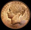 London Coins : A192 : Lot 1361 : Penny 1845 Peck 1489 Unc with a fair degree of lustre rare thus and with an area of dark toning belo...