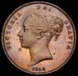 London Coins : A192 : Lot 1377 : Penny 1854 Plain Trident Peck 1506 Unc but once lightly cleaned or dipped in olive oil or something ...