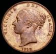 London Coins : A192 : Lot 1395 : Penny 1858 No WW Peck 1518 UNC with underlying lustre but once lightly cleaned or dipped in olive oi...
