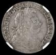 London Coins : A192 : Lot 1508 : Shilling 1723 SSC C over SS, ESC 1176A, Bull 1590 Choice UNC, in a PCGS holder and graded MS64