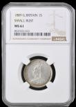 London Coins : A192 : Lot 1547 : Shilling 1889 Small Jubilee Head ESC 1354, Bull 3141, NGC MS61 rare in all the grades this example p...