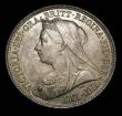 London Coins : A192 : Lot 1557 : Shilling 1900 Bull 3165, UNC with an attractive colourful tone and graded 82 by CGS