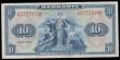 London Coins : A192 : Lot 156 : Germany - Federal Republic 10 Marks blue on multicolour SERIE 1948 red serial number H7757879B and w...
