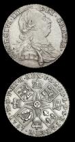 London Coins : A192 : Lot 1603 : Shillings (2) 1787 with hearts Bright EF and 1816 ESC 1228, Bull 2140 EF or better