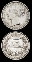 London Coins : A192 : Lot 1604 : Shillings (2) 1873 Die No.2 and 1878 Die 49 both nearer EF than VF
