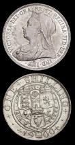 London Coins : A192 : Lot 1605 : Shillings (2) 1900 Unc with some minor scuffs obverse, 1915 GEF with a weak strike