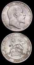 London Coins : A192 : Lot 1606 : Shillings Edward VII (2) 1902 and 1910 both EF the 1910 with some black toning