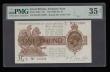London Coins : A192 : Lot 20 : One Pound Warren Fisher T31 issued 1923, M1/98 273391, portrait KGV Choice Very Fine PMG 35 "Ru...
