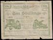 London Coins : A192 : Lot 228 : South Africa 10 Shillings Mafeking Siege note dated March 1900, hand signed serial No. 5123, Pick S6...