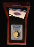 London Coins : A192 : Lot 341 : Ascension Islands 100 Pounds 2022 QE II Platinum Jubilee 1 Ounce .9999 Gold Proof PCGS PR69DCAM in a...