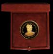 London Coins : A192 : Lot 357 : Oman 5 Omani Rials AH1397 (1976)  Sultan Qabus 7th Anniversary Gold Proof KM62 nFFC in the Central B...