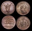 London Coins : A192 : Lot 374 : Copper Tokens (5) Anglesey Halfpenny 1791 EF, British Penny Token 1797 LUDGATE TAKEN DOWN ENLARGED P...