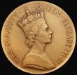 London Coins : A192 : Lot 455 : Coronation of QE II 1953 54mm bronze right facing bust HER MAJESTY QUEEN ELIZABETH II, rev  entwined...