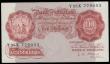 London Coins : A192 : Lot 47 : Ten Shillings O'Brien B271 issued 1955 very last run Y25X 779003 GEF-AU  and rare in this high ...