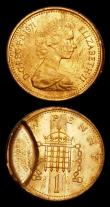 London Coins : A192 : Lot 495 : Mint Errors UK 1971 Decimals (2) Penny on the left side of the reverse a second striking with the le...