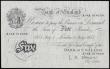 London Coins : A192 : Lot 50 : Five Pounds O'Brien white B276 dated 1st July 1955 prefix A14A, EF inked mark reverse bottom corner