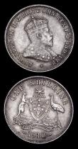 London Coins : A192 : Lot 519 : Australia Shillings (2) 1910 and 1916 both VF or better with pleasant old toning
