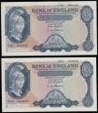 London Coins : A192 : Lot 52 : Five Pounds O'Brien Lion and Key (2) B277 C91 004145 and B280 H74 062846 both Unc or near so