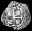 London Coins : A192 : Lot 534 : Bolivia 2 Reales Cob 1687 uneven wear as usual F-VF (5.78 g)