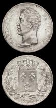 London Coins : A192 : Lot 597 : France 5 Francs (2) 1826A and 1837A both bright GVF-EF
