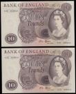 London Coins : A192 : Lot 62 : Ten Pounds Fforde B316 issued 1967 (2 consecutives) A70 484622 and 484623 Unc