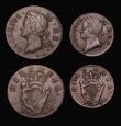 London Coins : A192 : Lot 650 : Ireland (2) Halfpenny 1742 S.6606 Good Fine with some verdigris spots, Farthing 1760 S.6611 Good Fin...