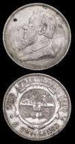 London Coins : A192 : Lot 724 : South Africa ZAR (3) 2 Shillings 1896 EF with some thin scratches obverse and a light stains reverse...