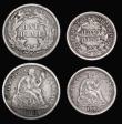 London Coins : A192 : Lot 741 : USA (2) 10 Cents 1869S AVF and Half Dime 1845 toned NEF