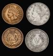 London Coins : A192 : Lot 742 : USA (2) 5 Cents 1891 EF and Cent 1869 VF