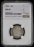 London Coins : A192 : Lot 746 : USA 25 Cents 1892 NGC MS62