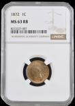 London Coins : A192 : Lot 754 : USA Cent 1872 NGC MS63BN
