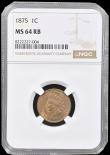 London Coins : A192 : Lot 756 : USA Cent 1875 NGC MS64RB