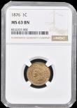 London Coins : A192 : Lot 757 : USA Cent 1876 NGC MS63BN