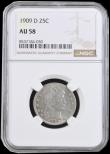 London Coins : A192 : Lot 777 : USA Quarter Dollar 1909D NGC AU58