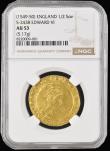 London Coins : A192 : Lot 832 : Half Sovereign Edward VI Crowned Bust, Southwark Mint S.2438 Mintmark Y in a NGC holder at AU53 desi...