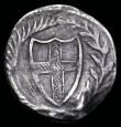 London Coins : A192 : Lot 855 : Penny Commonwealth ESC 2263, Bull 228, S.3222, 0.54 grams, VF details with some scratches and the fl...