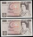 London Coins : A192 : Lot 88 : Ten Pounds Somerset B347 issued 1980 last series (2 consecutives) 31L 271535 and 271536 UNC