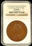 London Coins : A192 : Lot 972 : Dollar Bank of England 1811 Copper Pattern, Obverse K, Reverse 5, die axis upright, ESC 206, Bull 19...