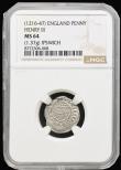 London Coins : A193 : Lot 1020 : Penny John 1199-1216 Class 5 rounder portrait, letter X in the shape of a St. Andrew's Cross S....
